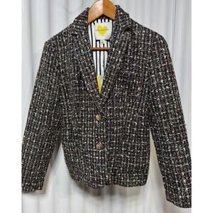 Kerri Rosenthal NWT Happy Hour Boucle Blazer Size Small in Black/Multi Tweed